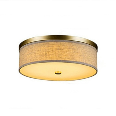 Fabric Drum Flush Mount Ceiling Light Fixtures Modern Close to Ceiling Lighting for Bedroom