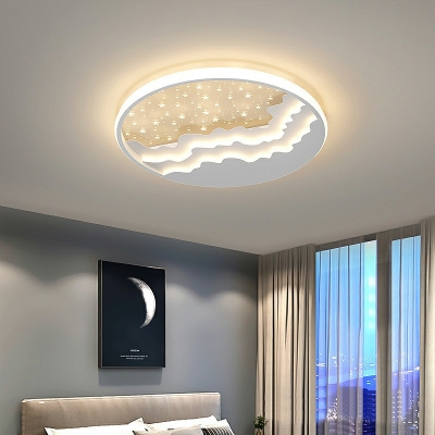 Flush-Mount Light Fixture Children's Room Style Acrylic Ceiling Mount Light for Living Room