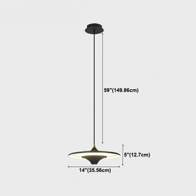 Metal Hemisphere Pendant Lighting Modern Style 1 Light Hanging Lamp Kit in White