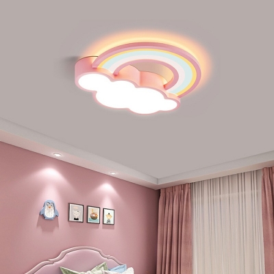 Modern Led Flush Mount Ceiling Fixture Kid's Room Third Gear Close to Ceiling Lamp,