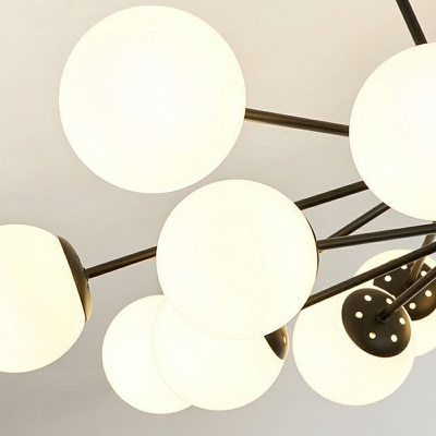 Modern Style Glass Chandelier Lighting Fixture Globe Shape Pendant Lights for Living Room
