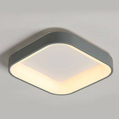 Modern Style Square Shape Flush Light Fixtures 1-Light Flush Mount Lighting for Bedroom