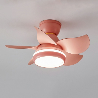 Multi-Colored Ceiling Fan Light Modern Metal Third Gear 1-Light LED Ceiling Fan for Kid’s Room