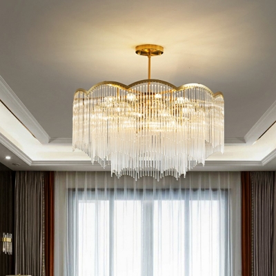 Postmodern Style Tassels Chandelier Light Glass Chandelier Lamp for Living Room