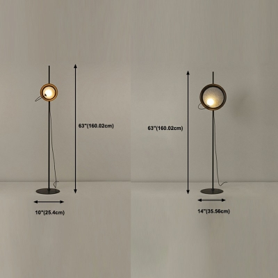 Round Drawing Room Standing Floor Light Metal Minimalist Floor Lamp