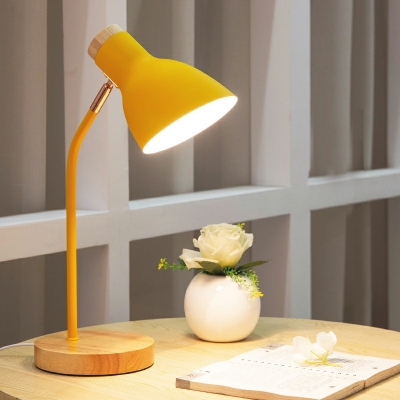 1-Light Table Light Contemporary Style Cone Shape Metal Nightstand Lamp