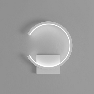 1-Light Wall Light Fixture Modernist Style Circle Shape Metal Sconce Lights
