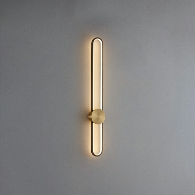 1-Light Wall Mounted Light Modernist Style Oval Shape Metal Third Gear Sconce Lights