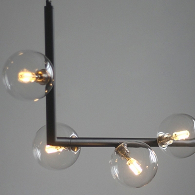 Black Vintage Chandelier Lighting Fixtures Industrial Glass Island Pendant Lights for Bedroom