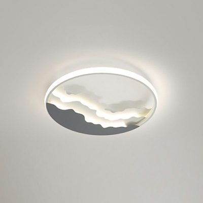 Circular Flush Light Contemporary Metal 3-Light Flush Mount Lamp