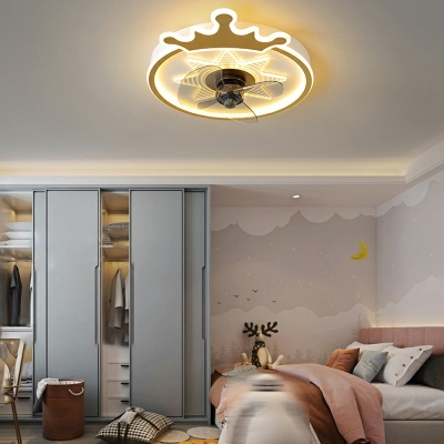 Contemporary Ceiling Fan Light Metal 3-Light LED Ceiling Fan for Kid’s Room