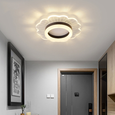 Contemporary Crystal Glass Ceiling Light Fixture Ambient Indoor Lighting with Hole 2.2-3.2'' Dia