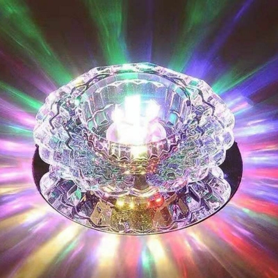Contemporary Crystal Glass Flush Mount Lighting Ambient Hallway Lighting
