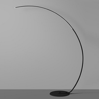 Contemporary Curved Floor Lamps 1-Light Metal Standard Lamps
