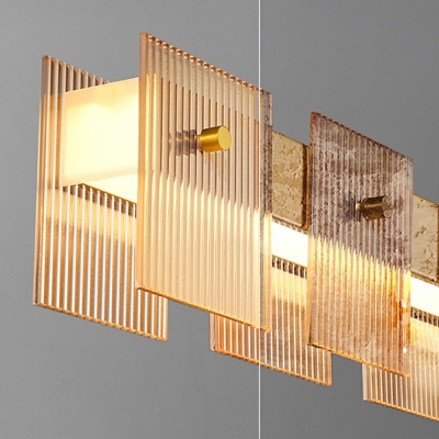 Industrial Linear Chandelier Lighting Fixtures Vintage Island Pendant Lights for Living Room