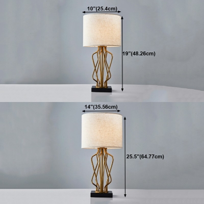 Modern 1 Light Metal Desk Lamp Cylindrical Table Light for Living Room