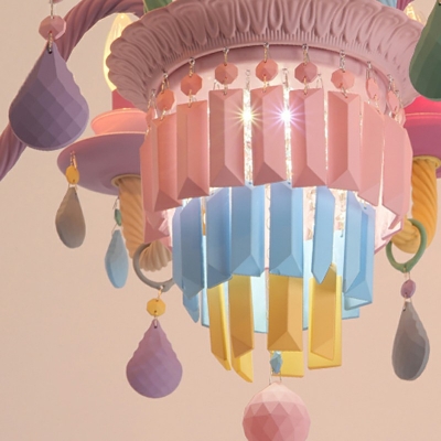 Modern Chandelier Multi Heads Macaron Hanging Lamp for Children's room bedroom
