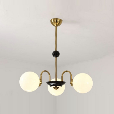 Modern Metal Chandelier Light Fixtures Globe Glass Hanging Pendant Lights for Dinning Room
