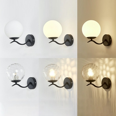 Modern Style 1 Light Wall Sconce Lighting Glass Warm Light Wall Mount Light for Bedroom
