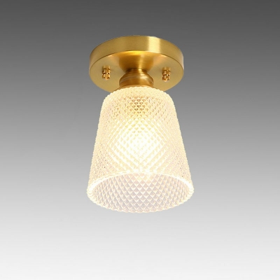 Modern Style Glass Flush Ceiling Light Metal 1-Light Flush Mount Lighting Fixtures for Aisle