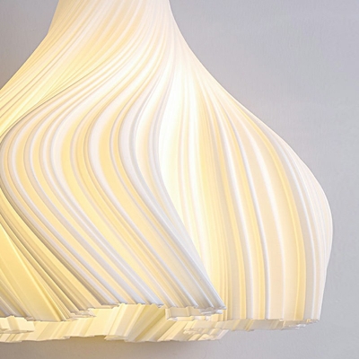 Modern Style Rectangular Pendant Lighting Metal 1-Light Hanging Lights in White