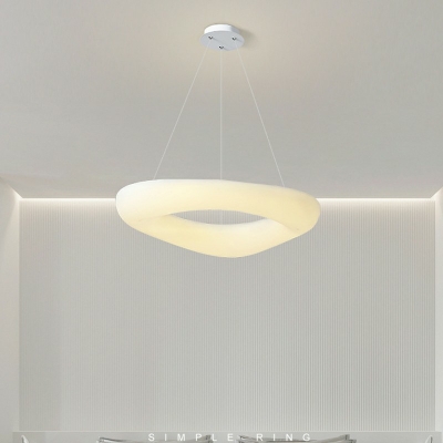 1-Light Hanging Lamp Kit Minimalist Style Circle Shape Acrylic Chandelier Light