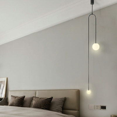 2 Lights Modern Metal Chandelier Lighting Fixtures Minimalism Hanging Ceiling Light for Bedroom