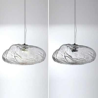 Amber Glass Cylinder Pendant Light Fixtures Modern Style 1 Light Warm Light Hanging Lights
