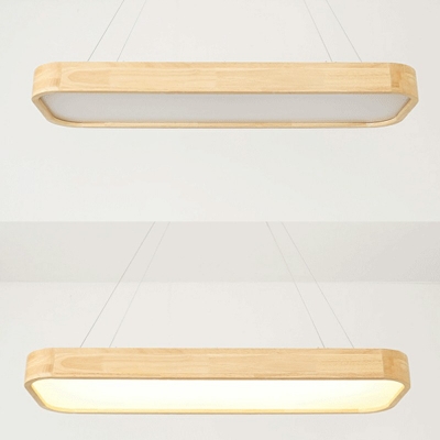 Contemporary Rectangle Island Lighting Fixtures Wood Panels Island Lamps