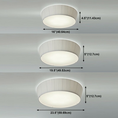 Fabric Drum Flush Mount Ceiling Light Fixtures Modern Close to Ceiling Lamp for Bedroom
