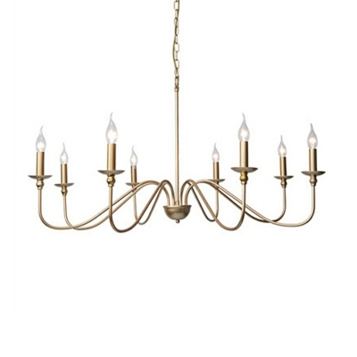 Gold Candle Chandelier Lights Modern Style Metallic 4 Lights Chandelier Light Fixture