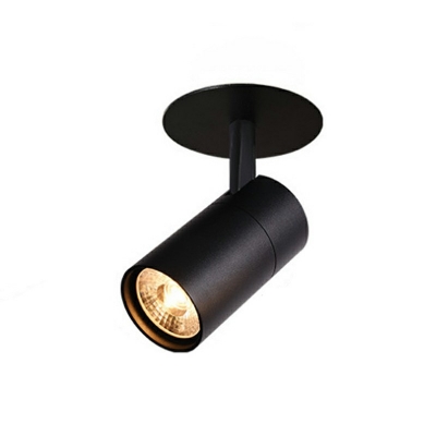 Metal Round Flush Mount Light Modern Style 1 Light Flush Ceiling Lights in Black with Hole 2.2-3'' Dia