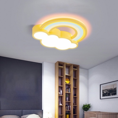 Modern Led Flush Mount Ceiling Fixture Kid's Room Third Gear Close to Ceiling Lamp,