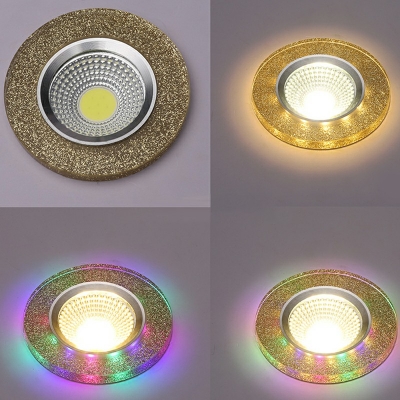 Recessed Crystal Modern Flush Mount Ceiling Light Minimalism Flush Ceiling Light with Hole 2.4