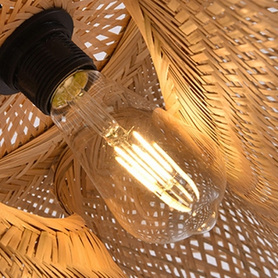 South-east Asia Pendant Light Fixture 1-Bulb Bamboo Pendant Lamp