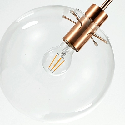 Sphere Pendant Lighting Modern Glass 1-Light Pendant Light with Clear Shade