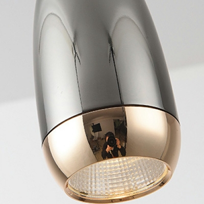 1-Light Bullet-Like Pendant Lights Contemporary Warm Light Metal Pendant Ceiling Lights