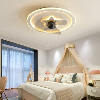 1 Light LED Flush Mount Light Modern Style Metal and Acrylic Third Gear Flush Ceiling Light for Children's room