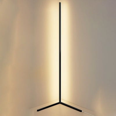 1-Light Linear Floor Lamps Modern Metal Standard Lamps for Living Room