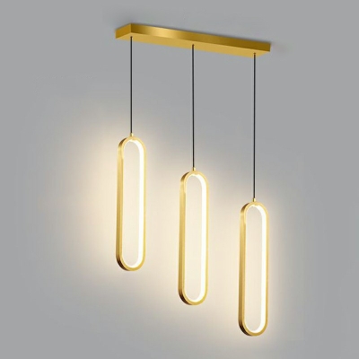 1-Light Pendant Lighting Contemporary Style Oval Shape Metal Hanging Light Fixtures