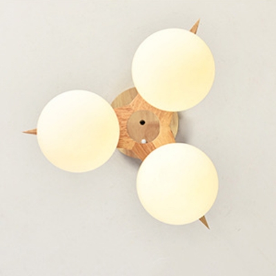 3-Light Chandelier Light Modernist Style Globe Shape Glass Pendant Lighting