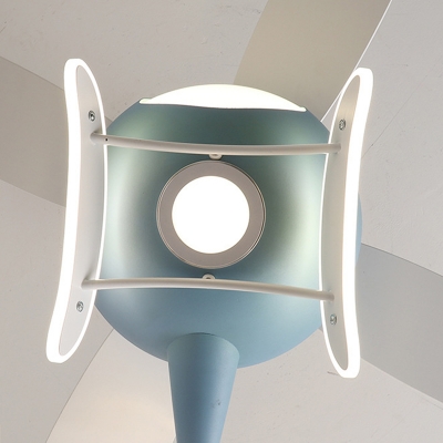 4-Light Chandelier Light Kids Style Airplane Shape Metal Third Gear Ceiling Pendant Lights