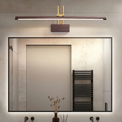 Brown Strip Vanity Light Fixtures Modern Style Metal 1 Light Vanity Wall Lights