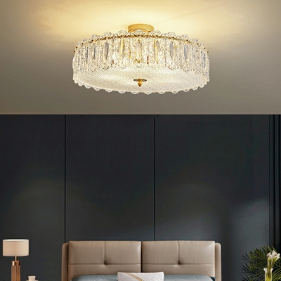 Cylinder Flush Mount Ceiling Light Fixture with Glass Shade Flush Ceiling Light