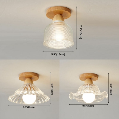 Mid Century Modern Flush Mount Ceiling Light with Glass Shade Ceiling Mount Chandelier