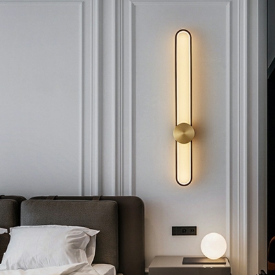 Modern Oval Wall Sconces Metal Third Gear 1-Light Wall Sconce Lighting for Bedroom