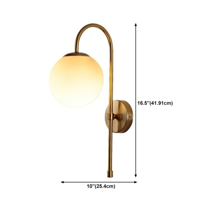 Modern Sphere Wall Sconces Glass 1-Light Wall Sconce Lighting for Bedroom