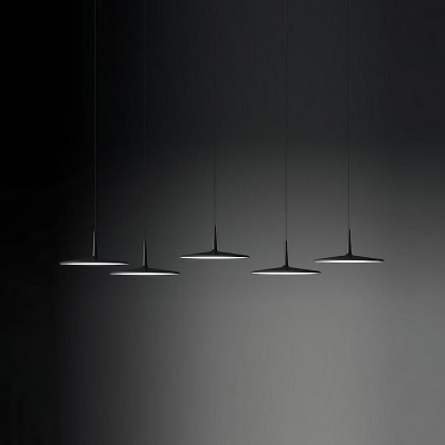Modern Style Flat Pendant Ceiling Lights Metal 1-Light Hanging Ceiling Lights in Black