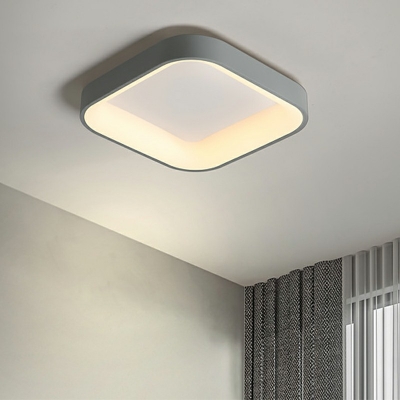 Modern Style Square Shape Flush Light Fixtures 1-Light Flush Mount Lighting for Bedroom