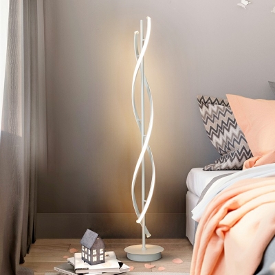 Spiral Linear Floor Stand Light Contemporary Acrylic LED Bedroom Floor Lamp